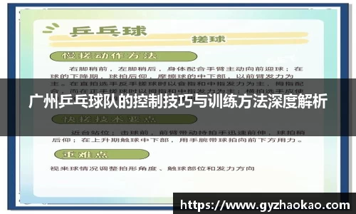 广州乒乓球队的控制技巧与训练方法深度解析